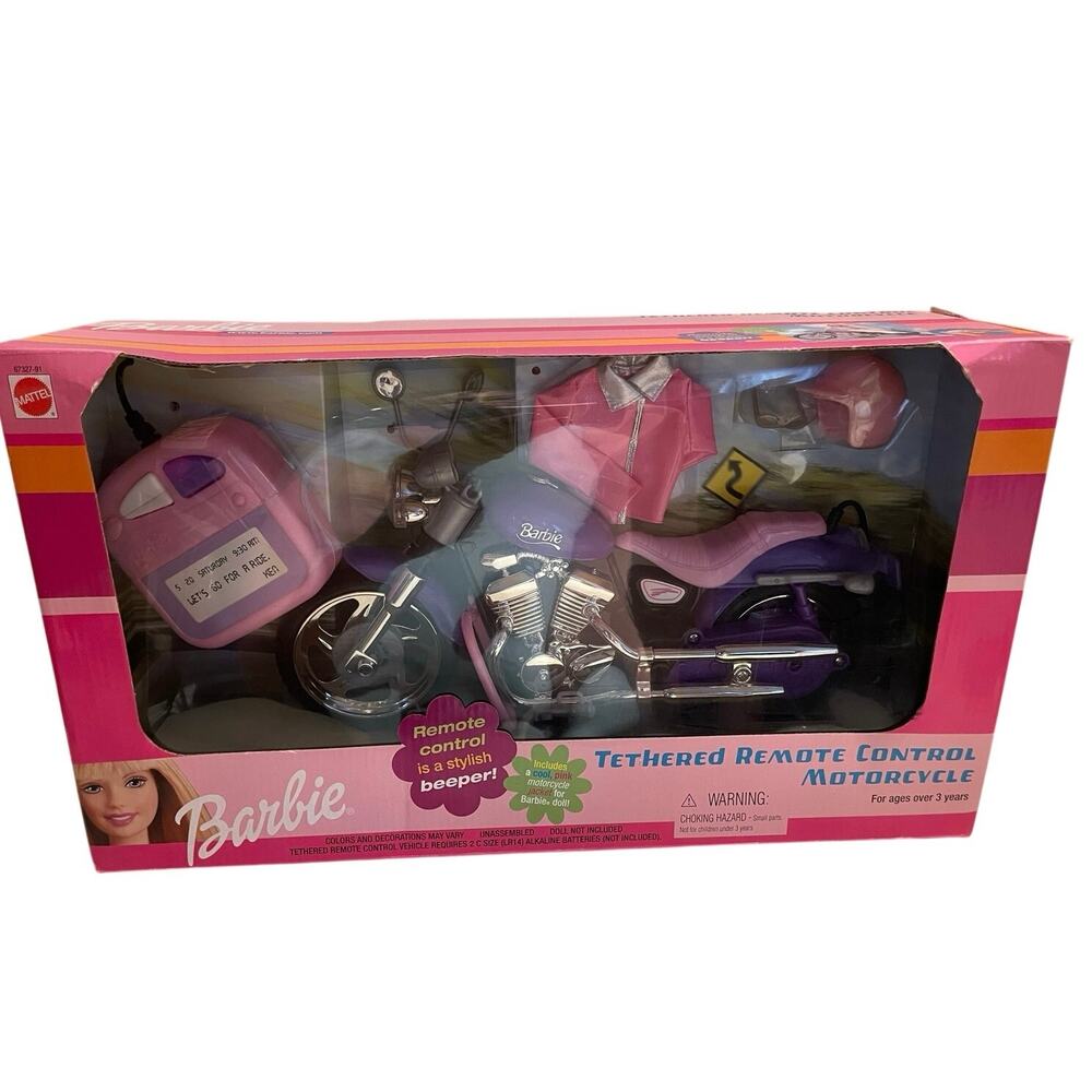 Vintage Barbie Tethered, Remote Controlled Motorcycle 1999 NOS Mattel
